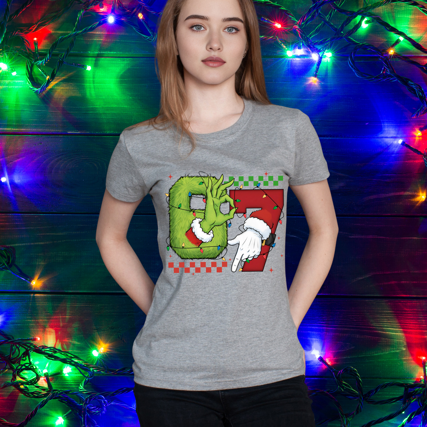 6 7 Grinch and Santa Hands