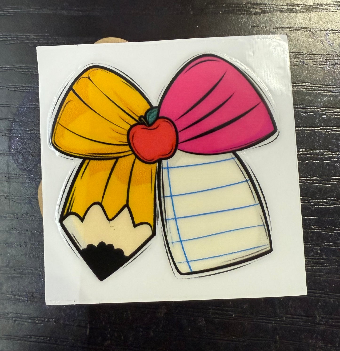 Teacher - Pencil, Paper, Apple, & Bow Keychain