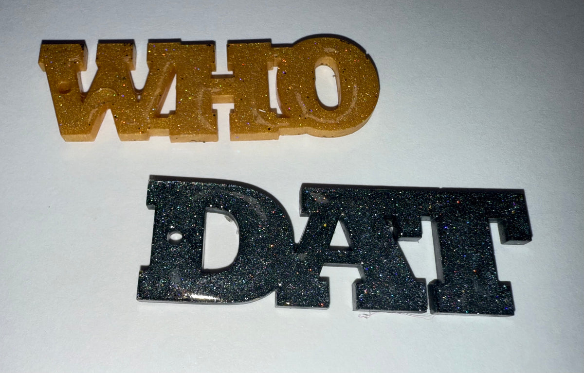 Saints - WHO DAT - Resin Earrings