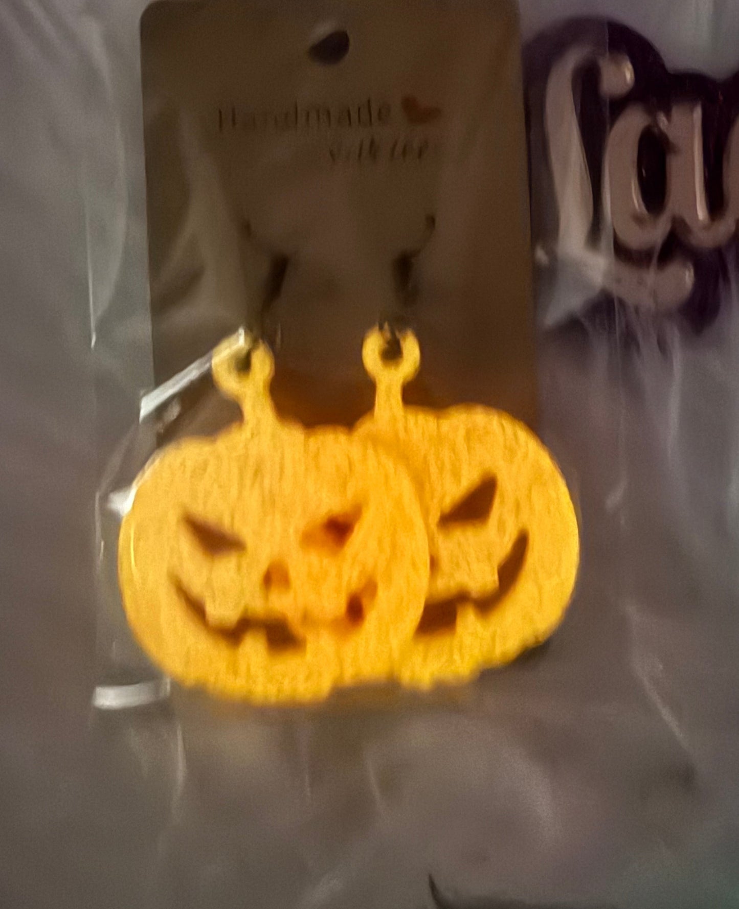 Halloween Evil Pumpkin Resin Earrings