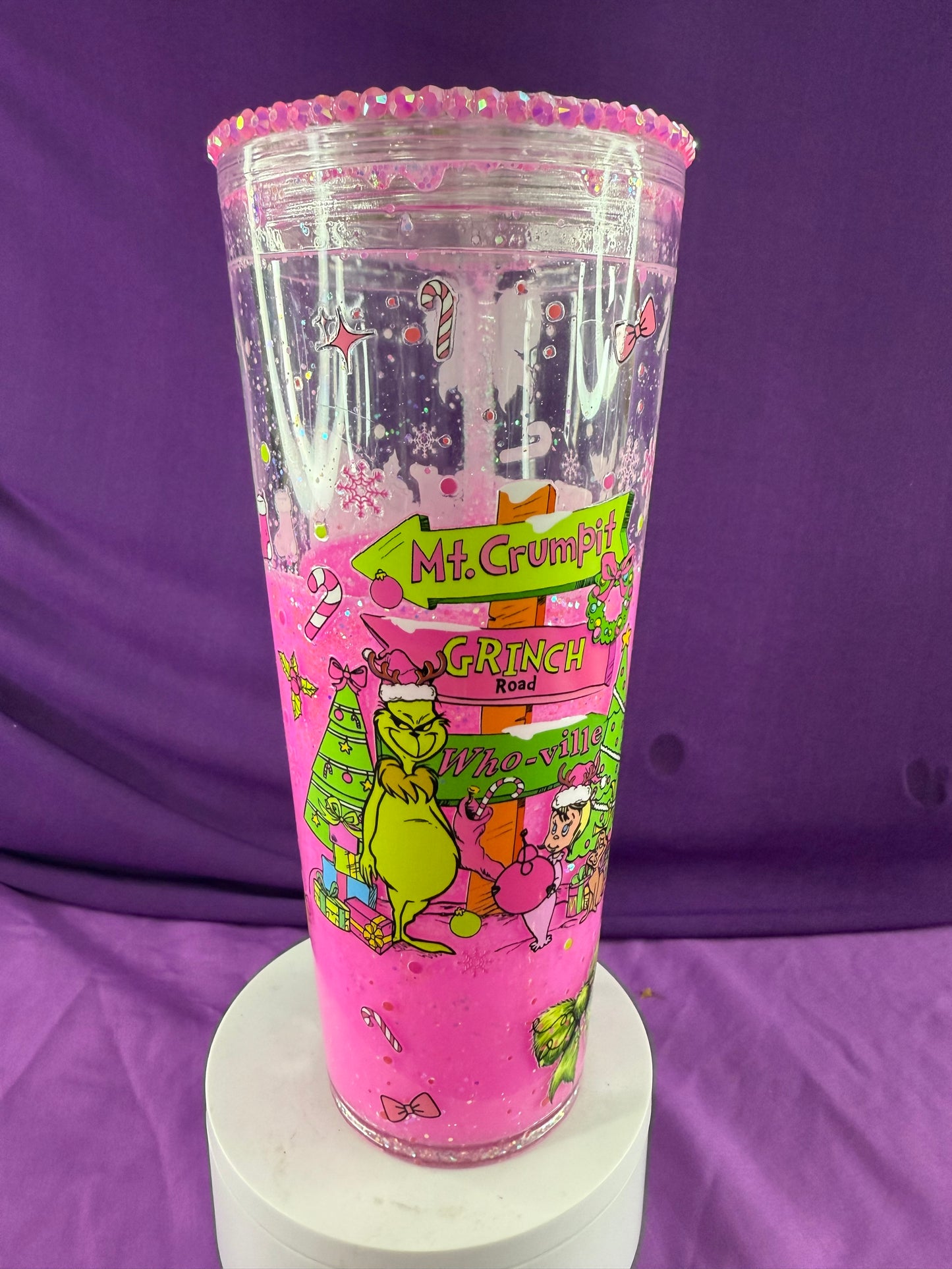 RTS - Pink Green Man SnowGlobe - Imprefect - Discounted