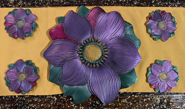Resin Flower Platter & Coasters