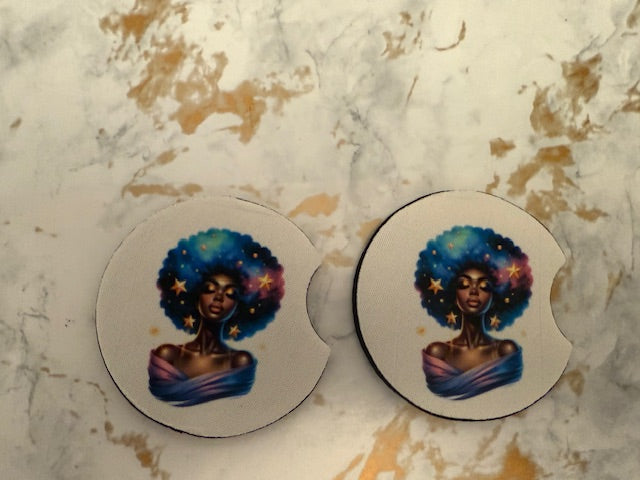 PURPLE GODDESS Car Coasters
