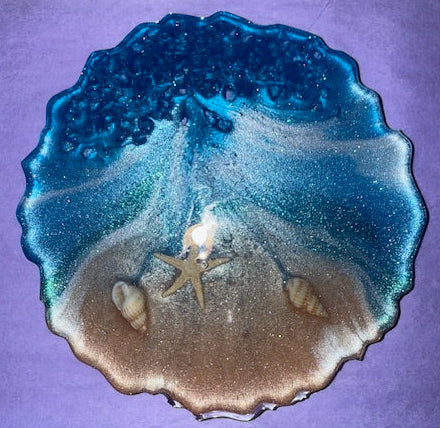 Resin Coasters - Resin Beach Coasters - Set of 2