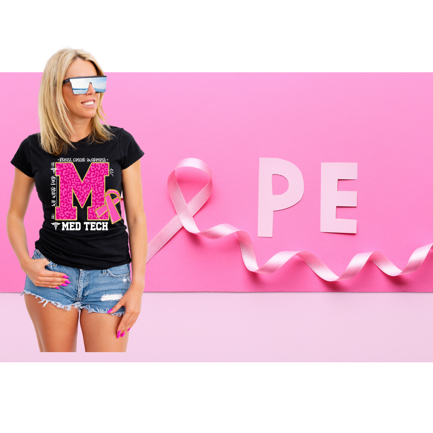 We wear Pink - Medical Tech Breast Cancer Awareness Shirt