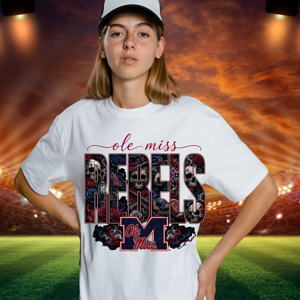 Ole Miss Rebels Skulls and Roses