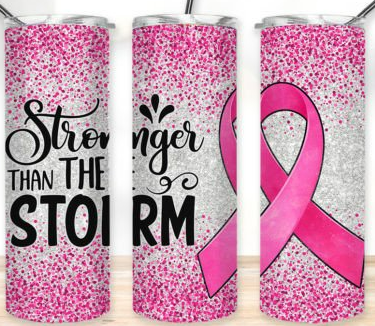 Stronger Than The Storm Breast Cancer Awareness Tumbler