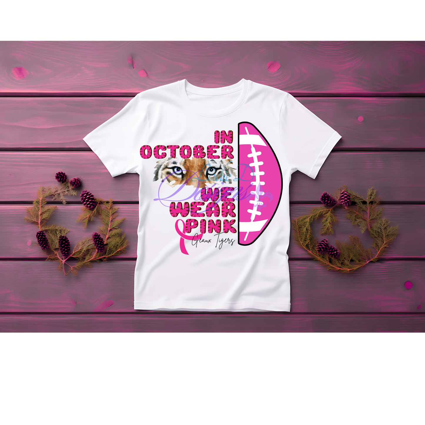 LSU - In October We Wear Pink - Tiger Eyes Breast Cancer Awareness Shirt - LDD Exclusive