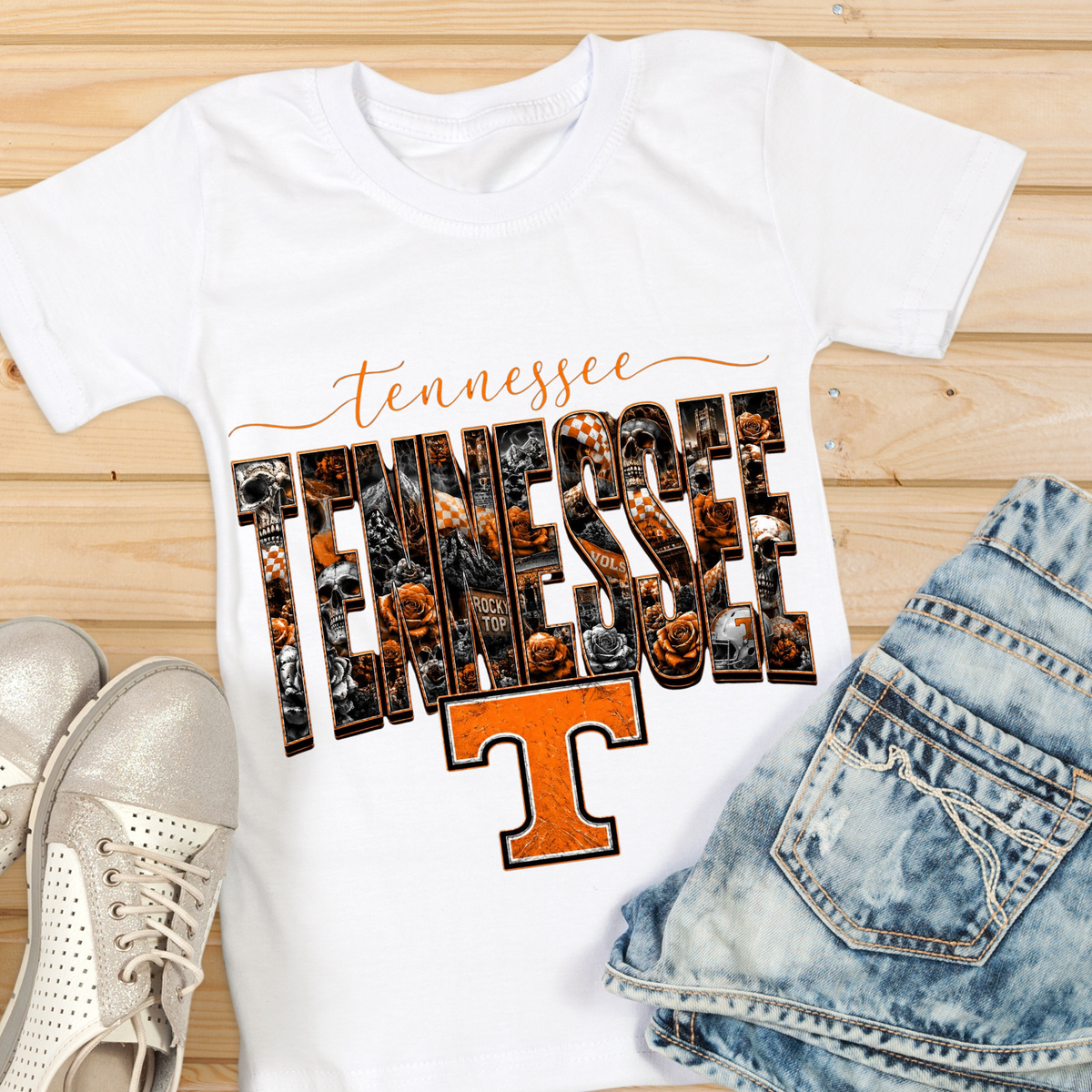 Tennessee Volunteers Skull and Roses