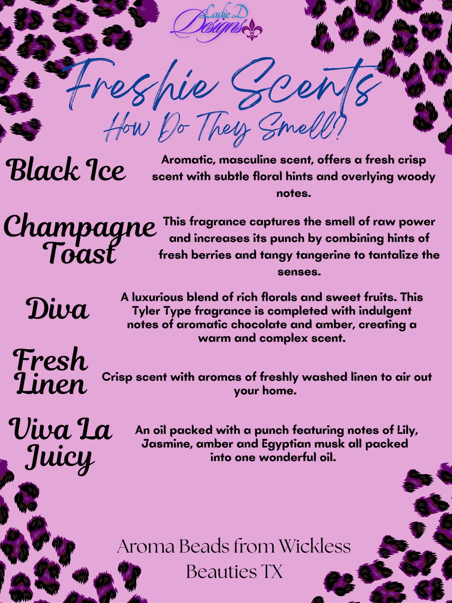 Boujee Car Freshies Scents