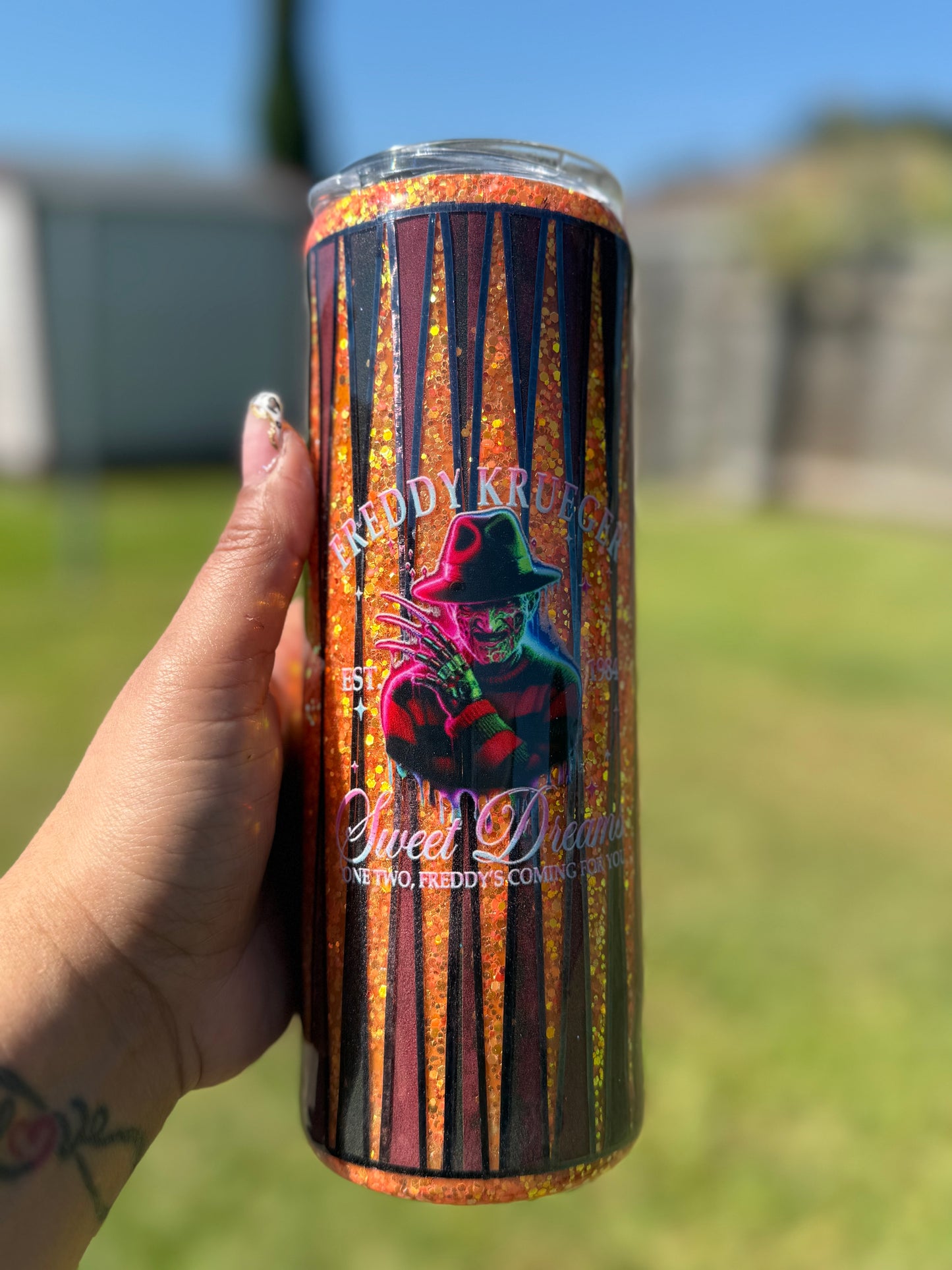 RTS - 20oz Glow in the Dark Freddy Tumbler