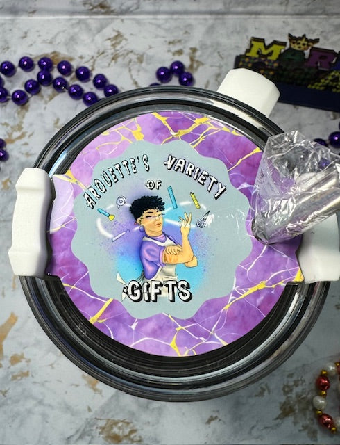 TUMBLER ADD ON - Customized Name/Logo Plate Lid Cover