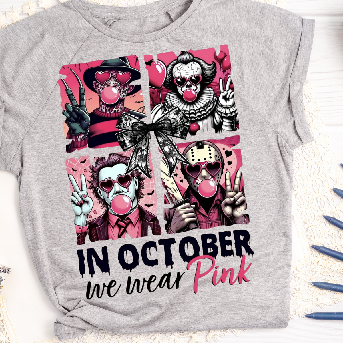 All Horror Characters - In October We Wear Pink - Storybook