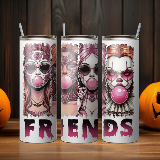 Bad Girls Horror Characters - Pink F.R.I.E.N.D.S  Tumbler (Matching TShirt)