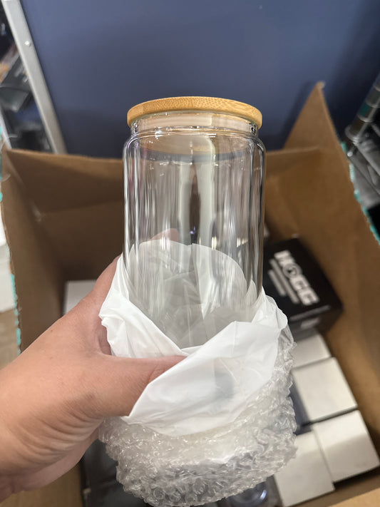 Destash Snow Globe Tumblers - Bamboo Lid Glass