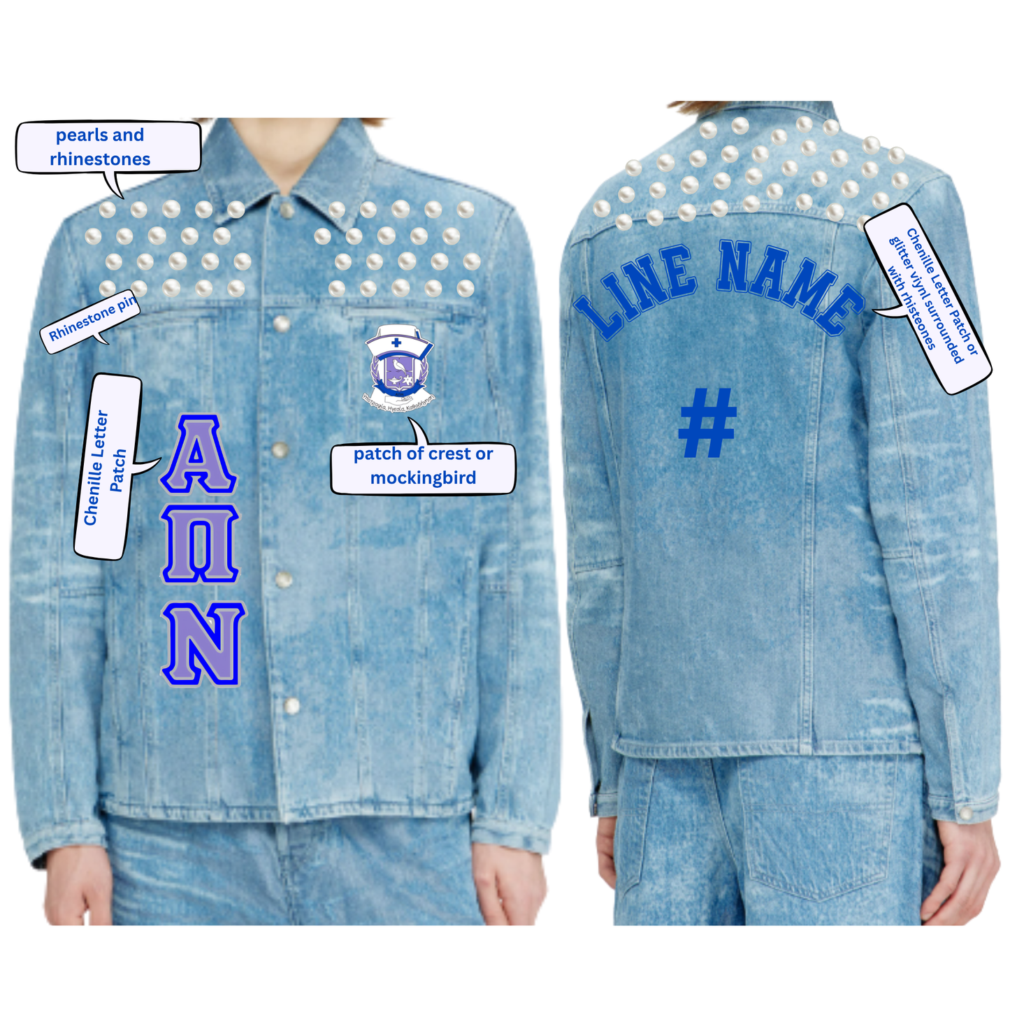Pearl and Rhinestone APN Denim Jacket