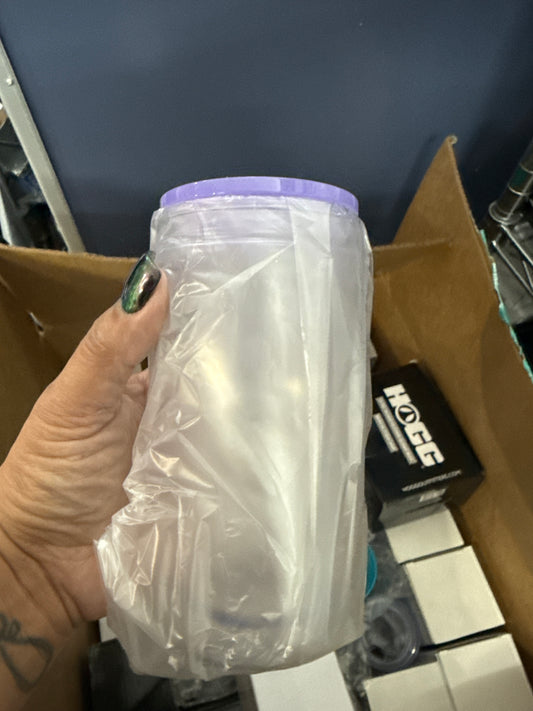 Destash Snow Globe Tumblers - Purple Lid Plastic