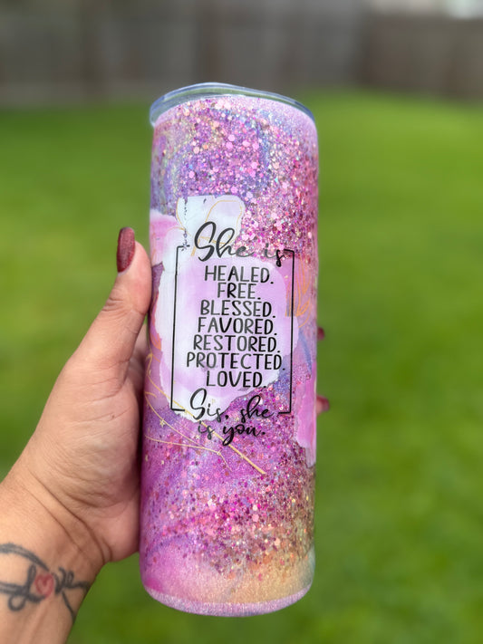 She Is Healed. Free. Blessed.