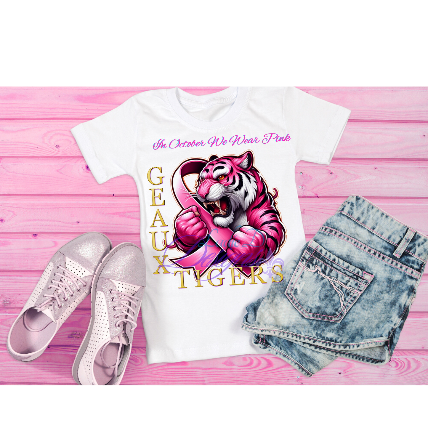 LSU - Geaux Tigers - In October - Breast Cancer Shirt - LDD Exclusive