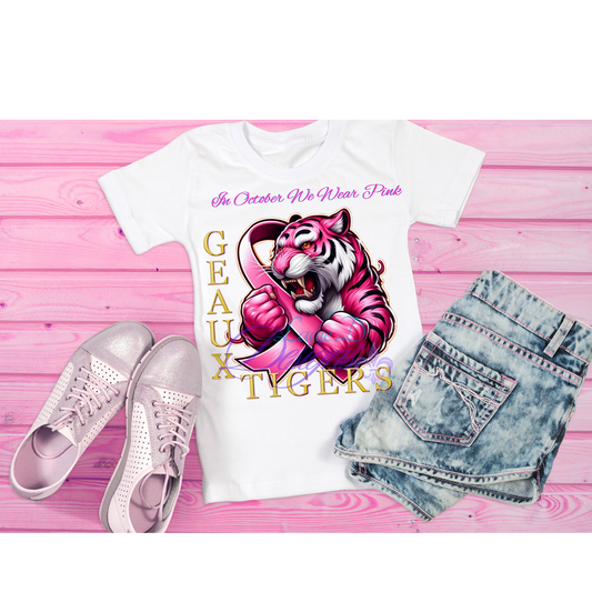 LSU - Geaux Tigers - In October - Breast Cancer Shirt - LDD Exclusive