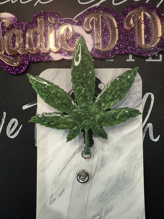 Weed Leaf Badge Reel