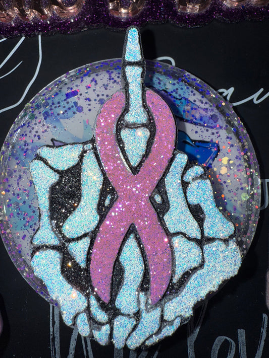 RTS-Skeleton Middle Finger with Ribbon Car Freshie