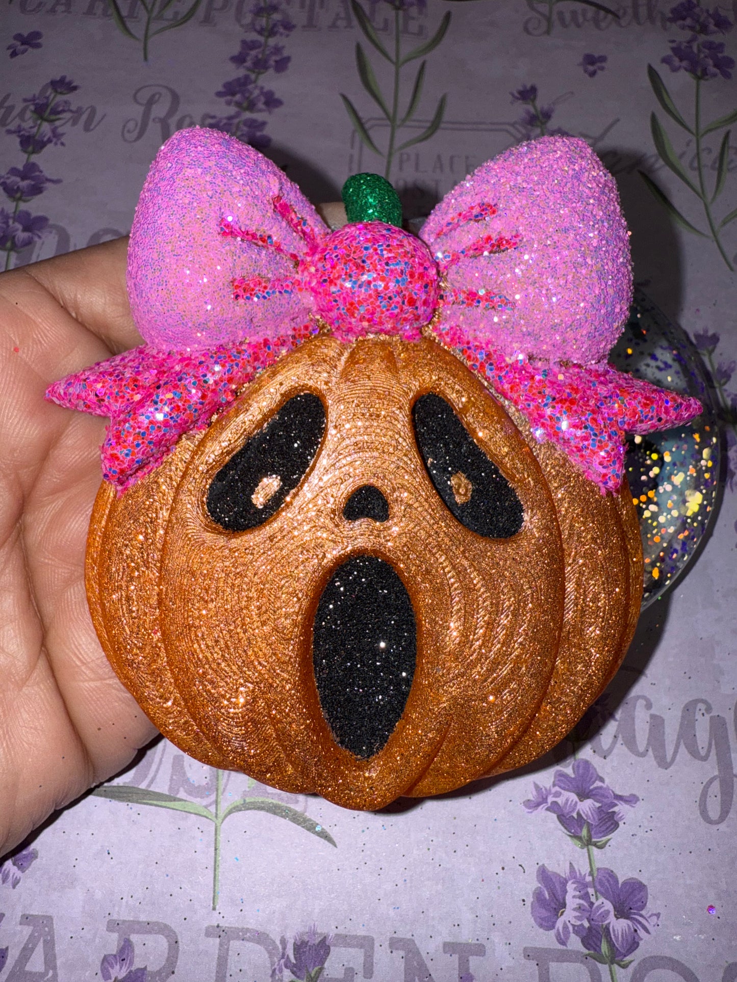 RTS-3D Pumpkin with Bow Car Freshie