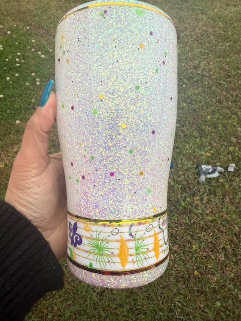 RTS - 32oz Mardi Gras Tumbler