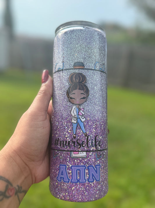 Epoxy Tumbler - APN Silver and Lavender Tumbler