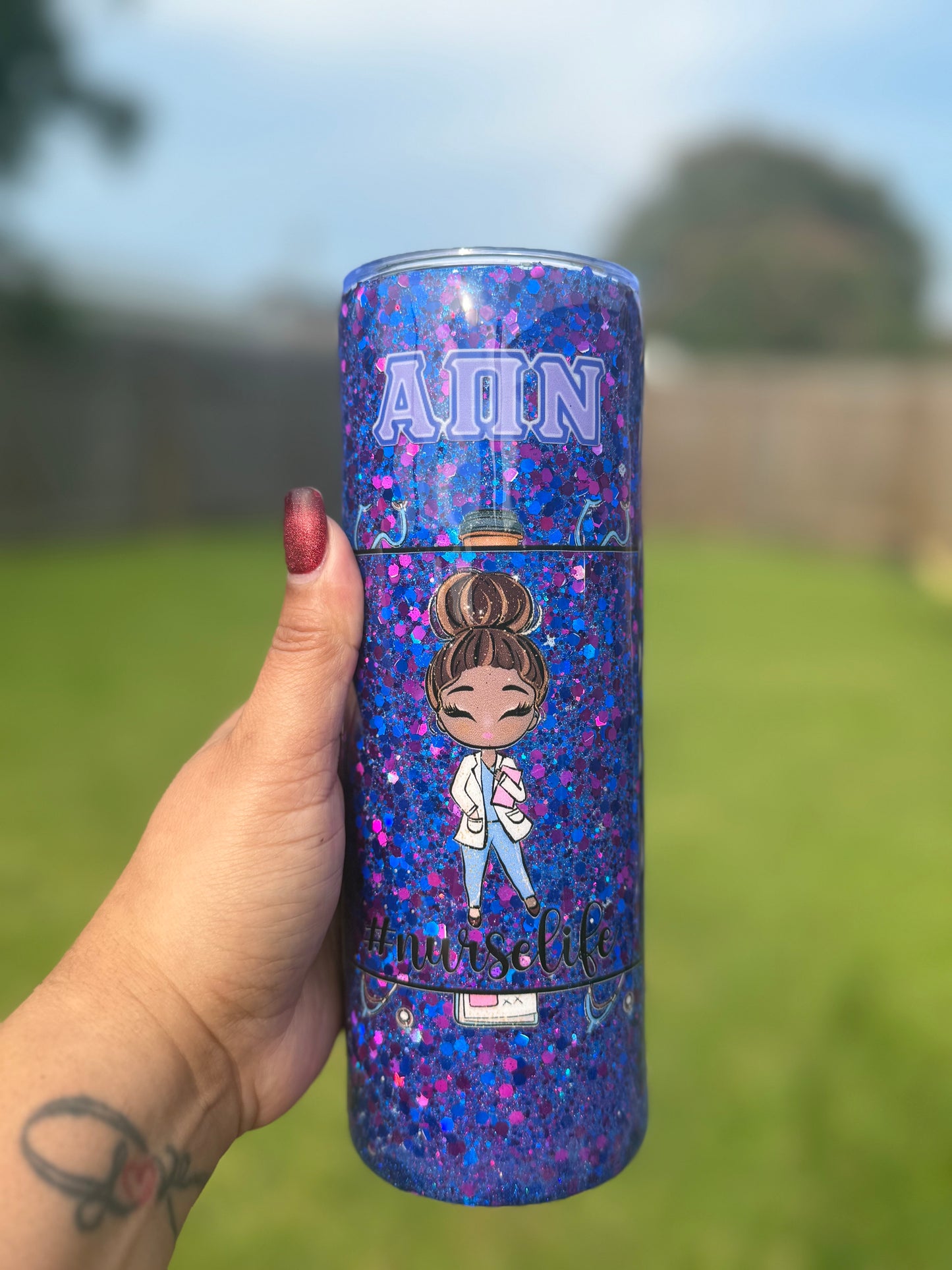 RTS - Epoxy Tumbler - APN Blue and Purple Tumbler