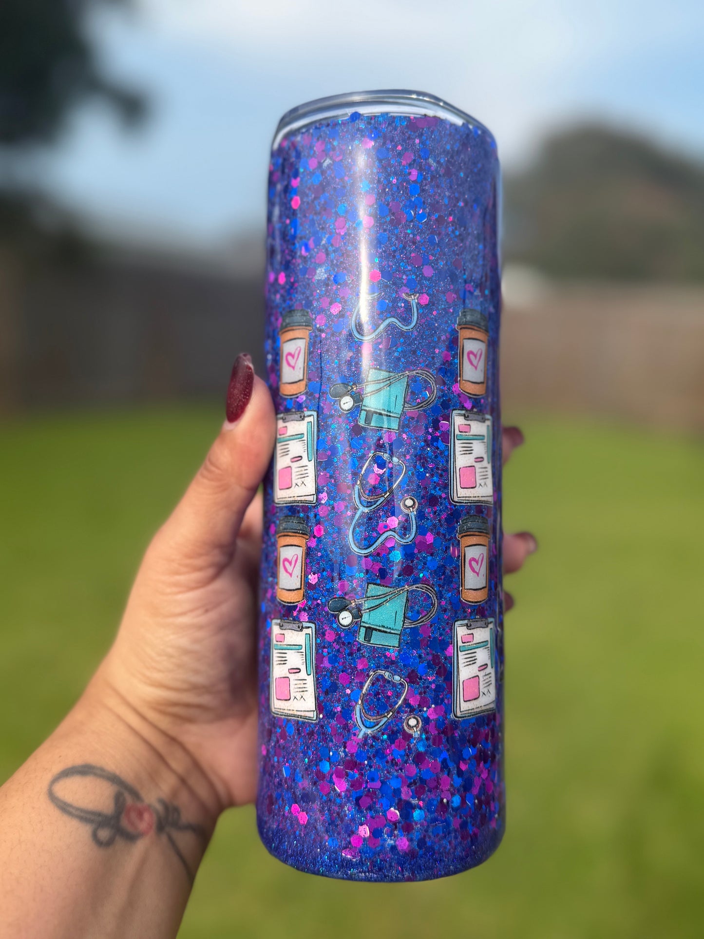 RTS - Epoxy Tumbler - APN Blue and Purple Tumbler