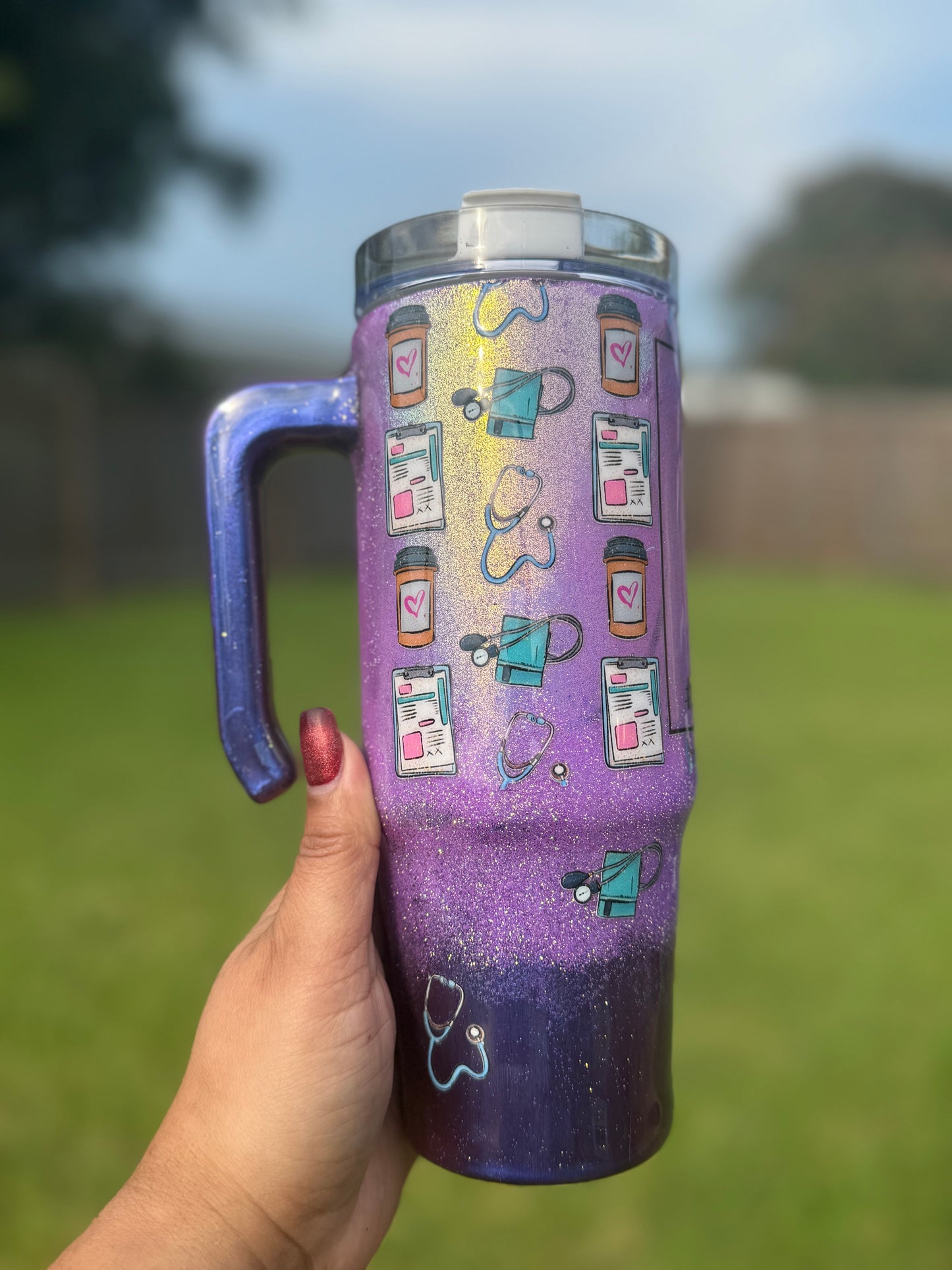 RTS - Epoxy Tumbler - 30oz with Handle Tumbler