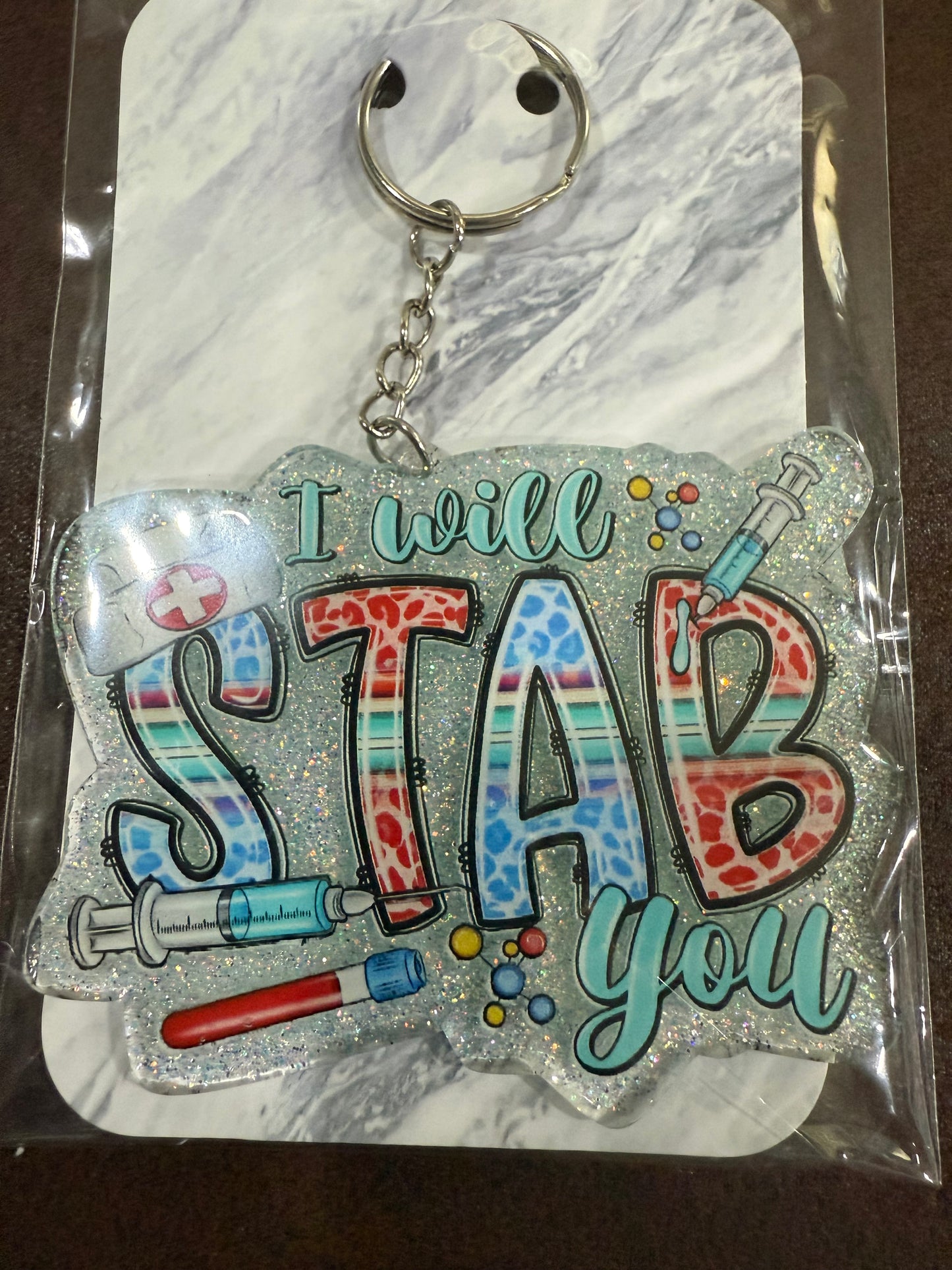 I Will Stab You Keychain