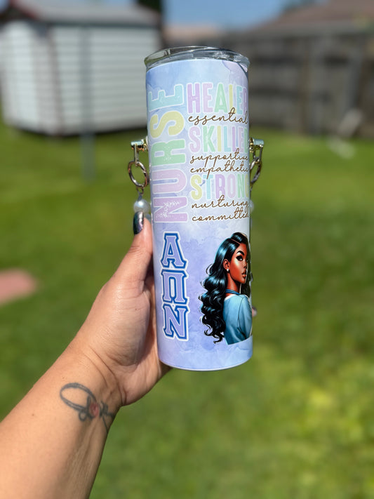 Auction 4 - APN Nurse: Healer Skilled Strong Tumbler with Pearl Handle