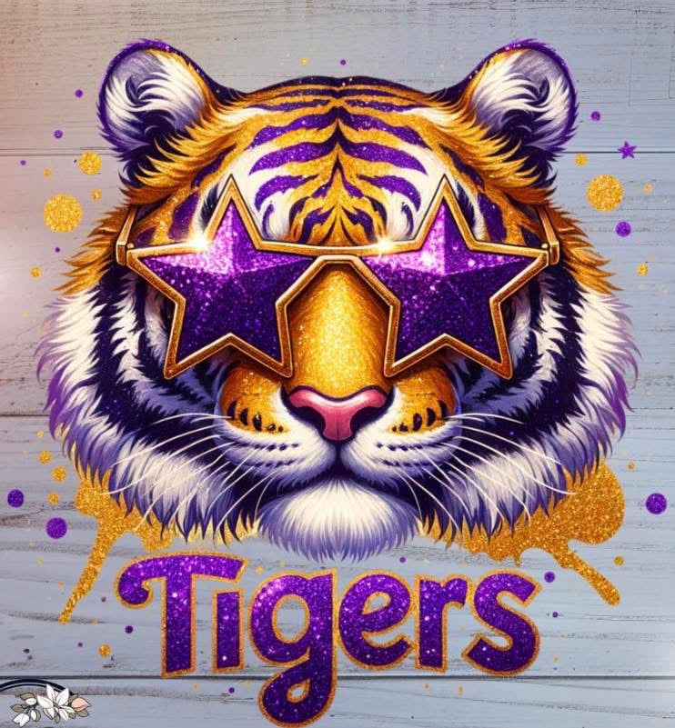 RTS - LSU Tigers with Purple Sunglasses