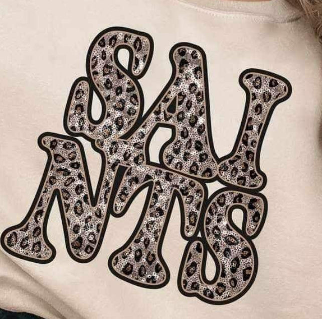 RTS - SAINTS Faux Sequin Leopard