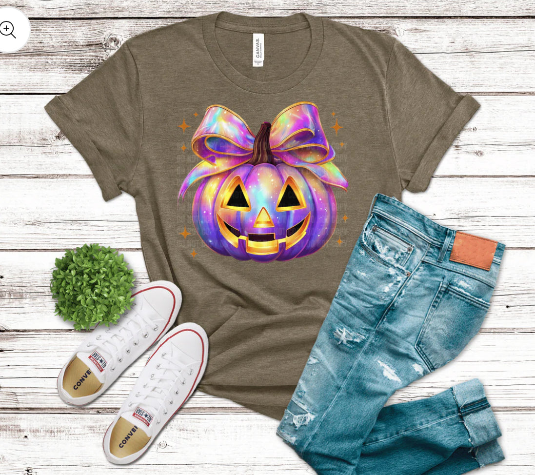 RTS - Iridescent Halloween - Pumpkin with Bow