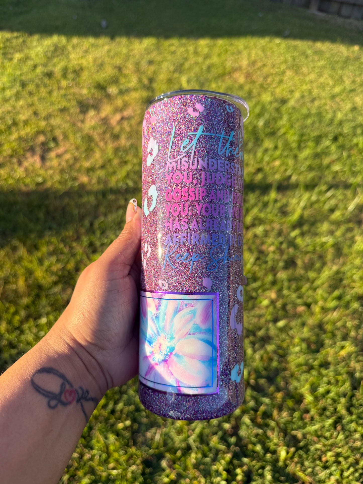 RTS - 20oz Purple/Blue/Pink Leopard "Let Them" Tumbler