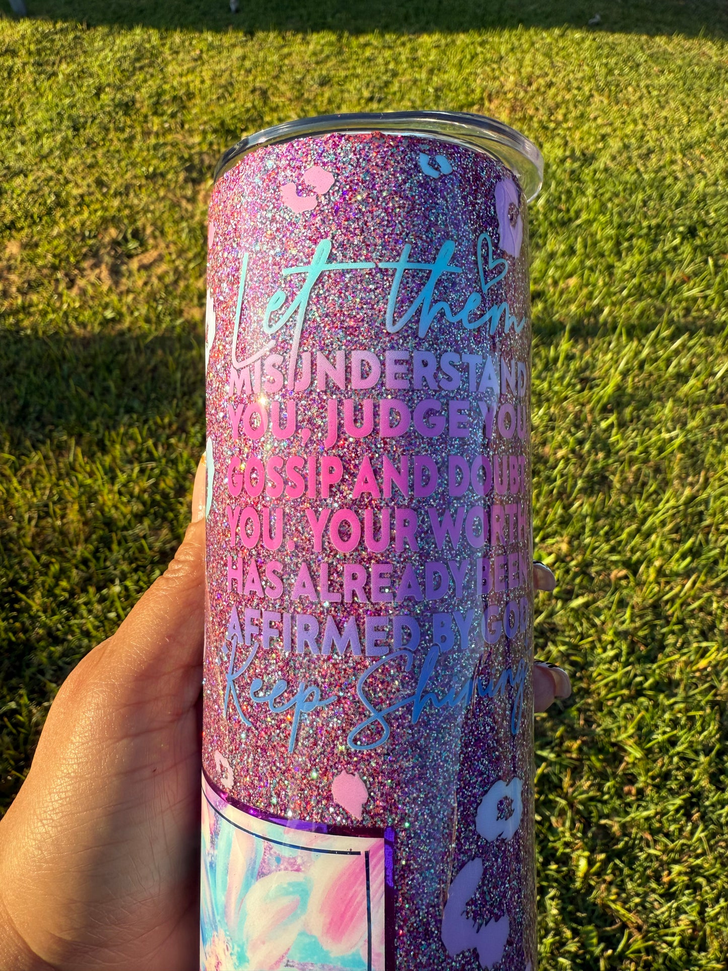 RTS - 20oz Purple/Blue/Pink Leopard "Let Them" Tumbler