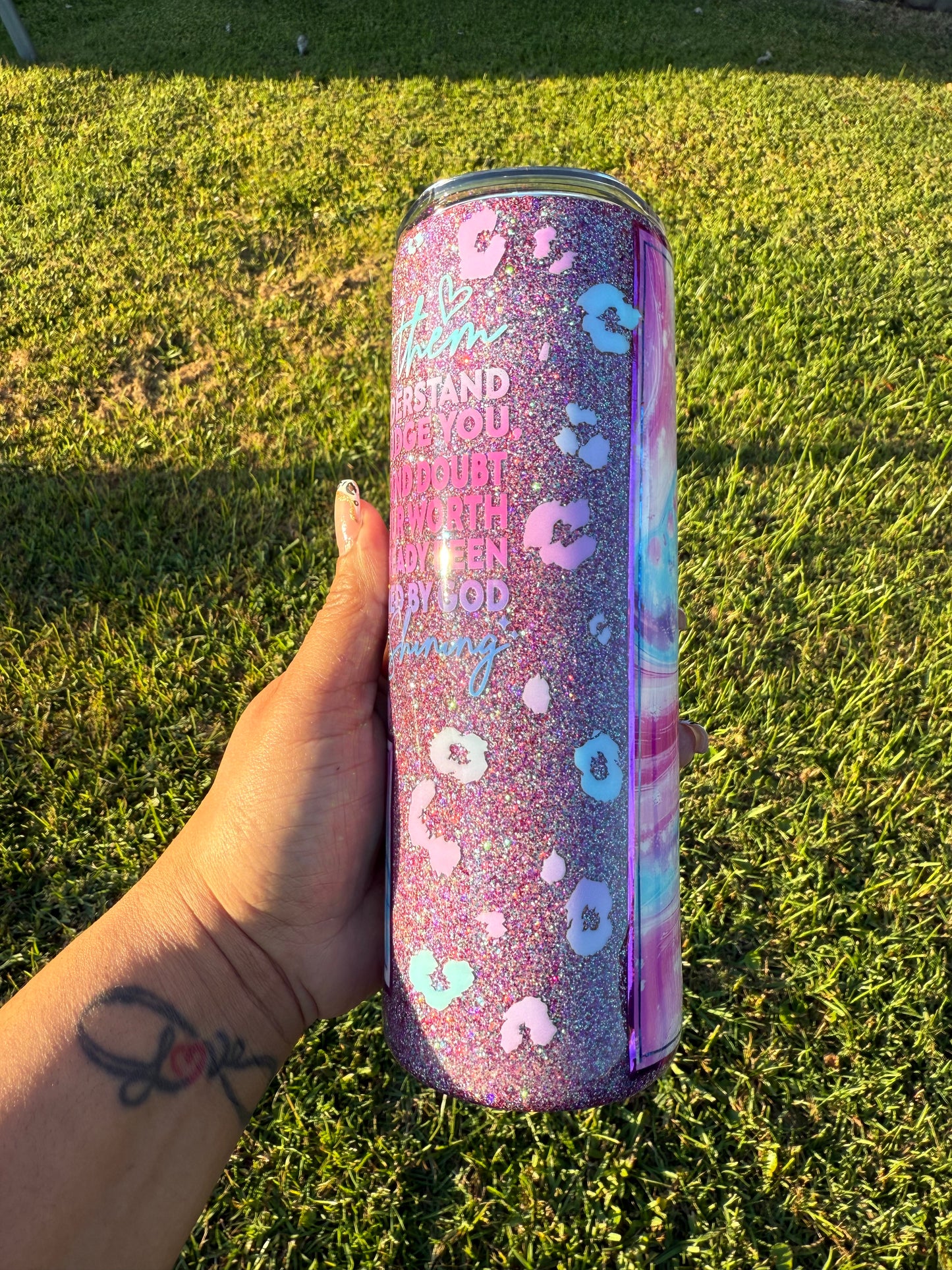 RTS - 20oz Purple/Blue/Pink Leopard "Let Them" Tumbler