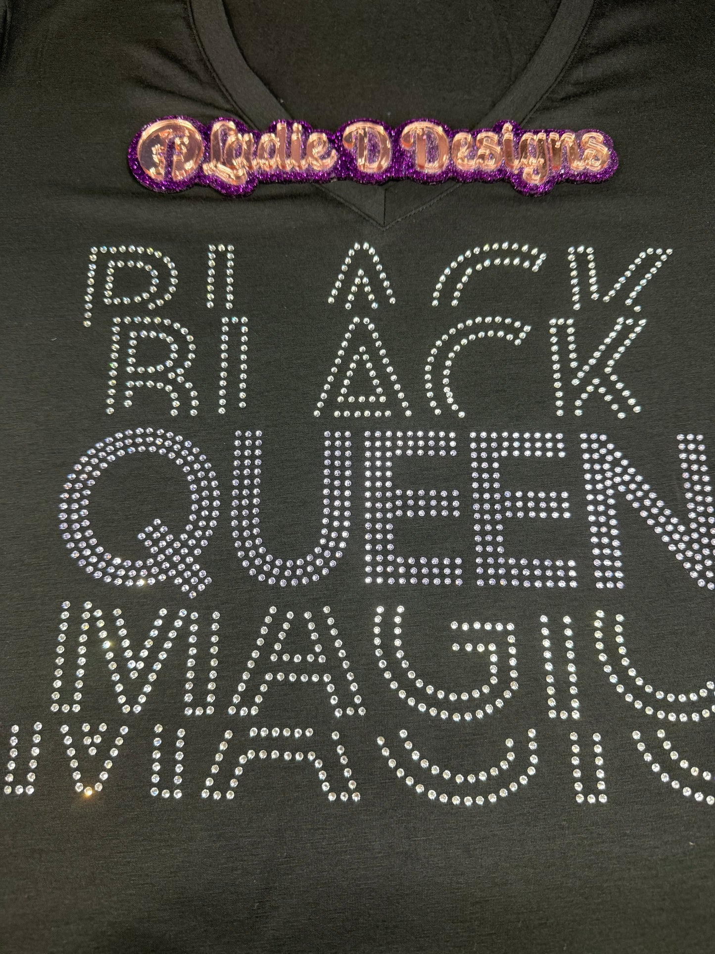 Black Queen Magic Rhinestone Shirt