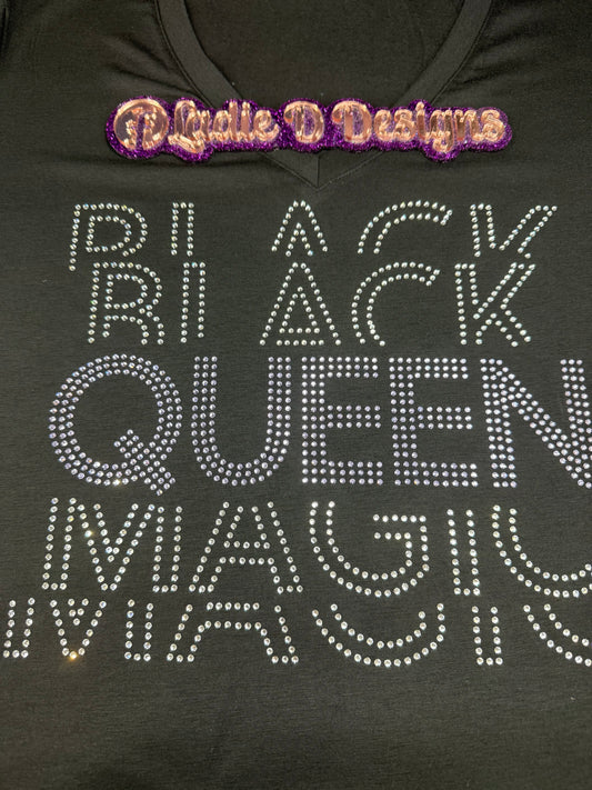 Black Queen Magic Rhinestone Shirt