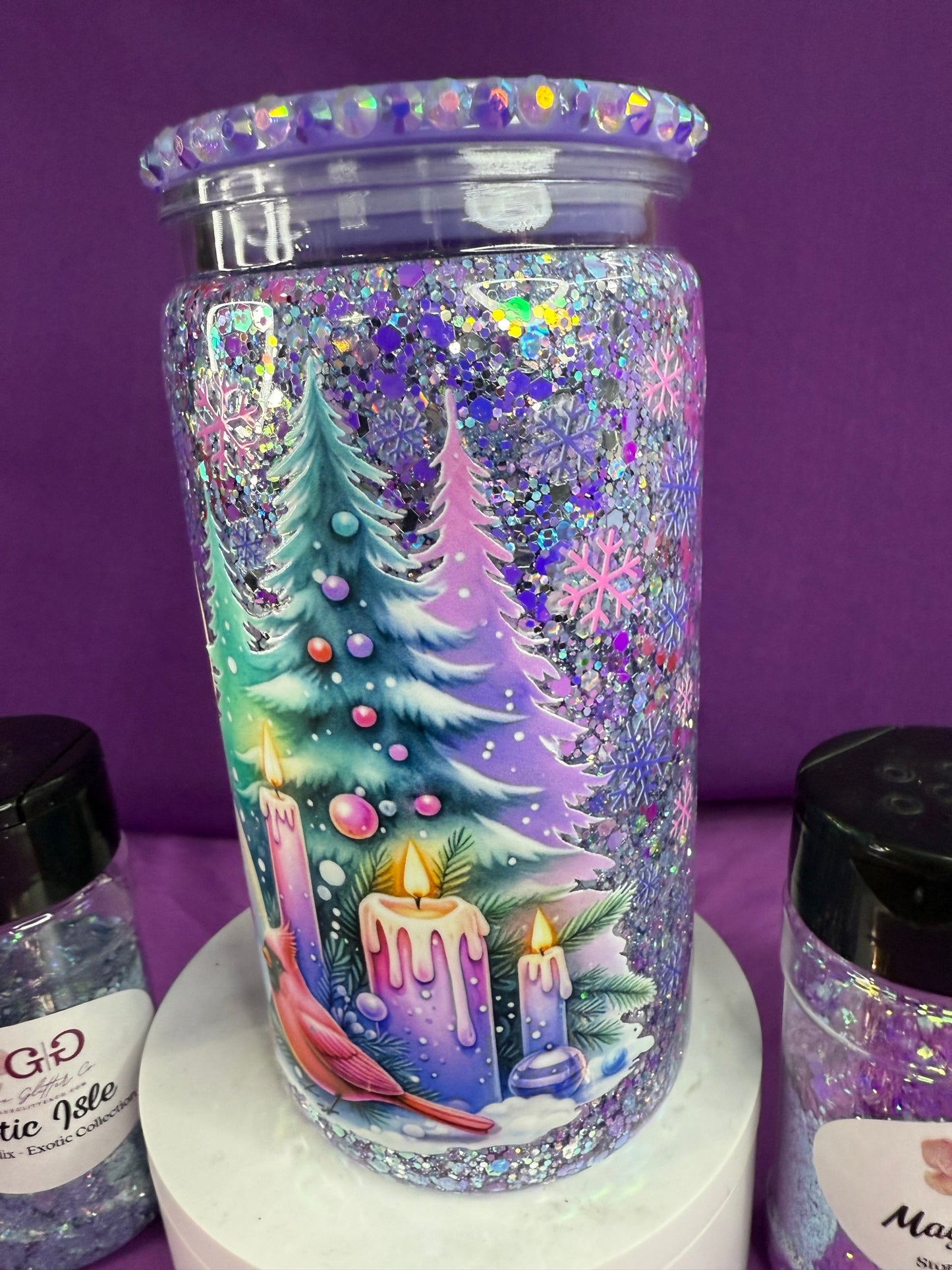 RTS - 16oz Purple Snowmen