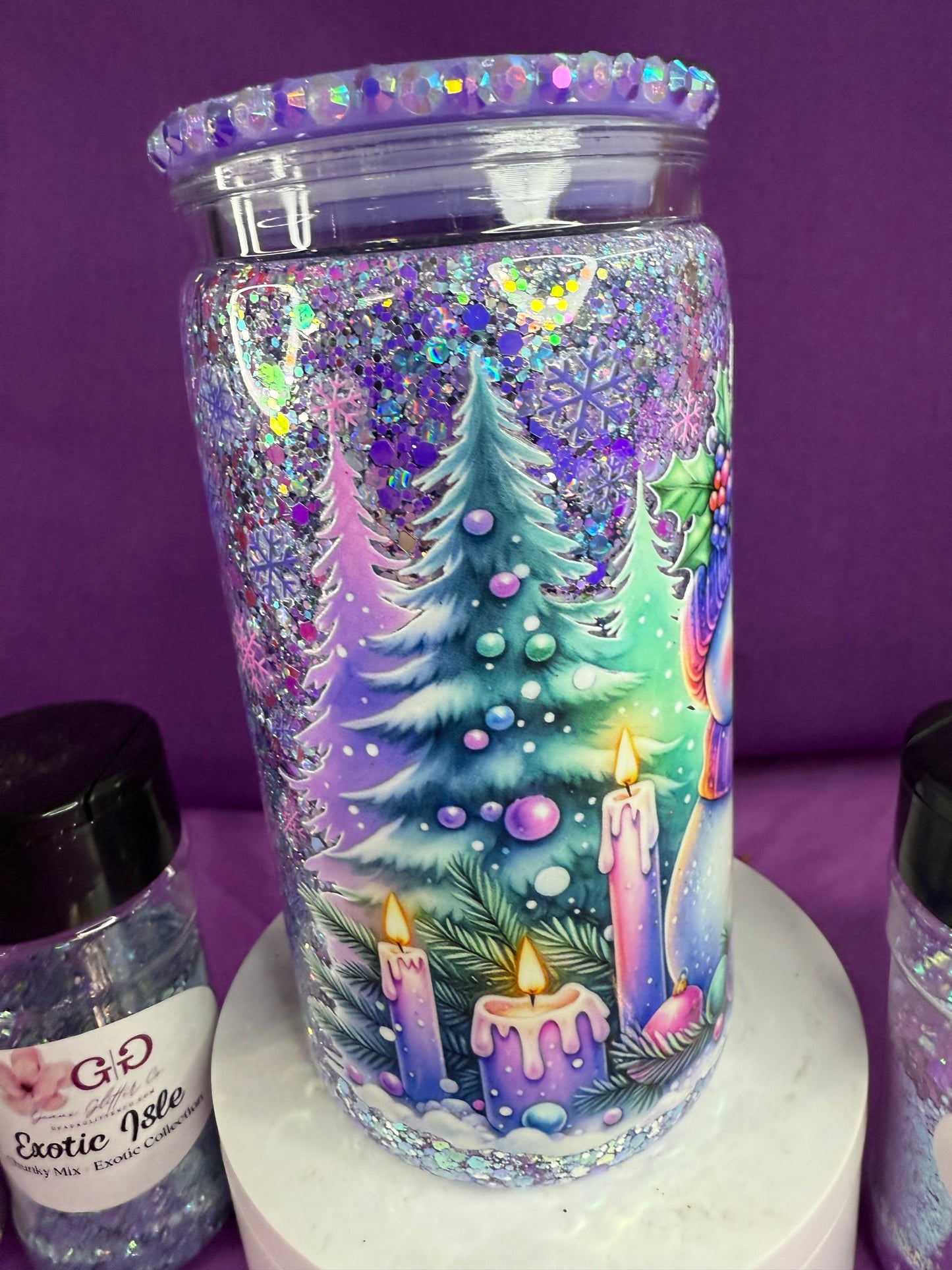 RTS - 16oz Purple Snowmen