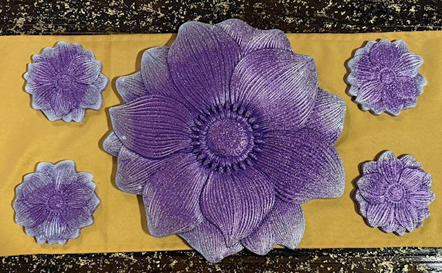 Resin Flower Platter & Coasters