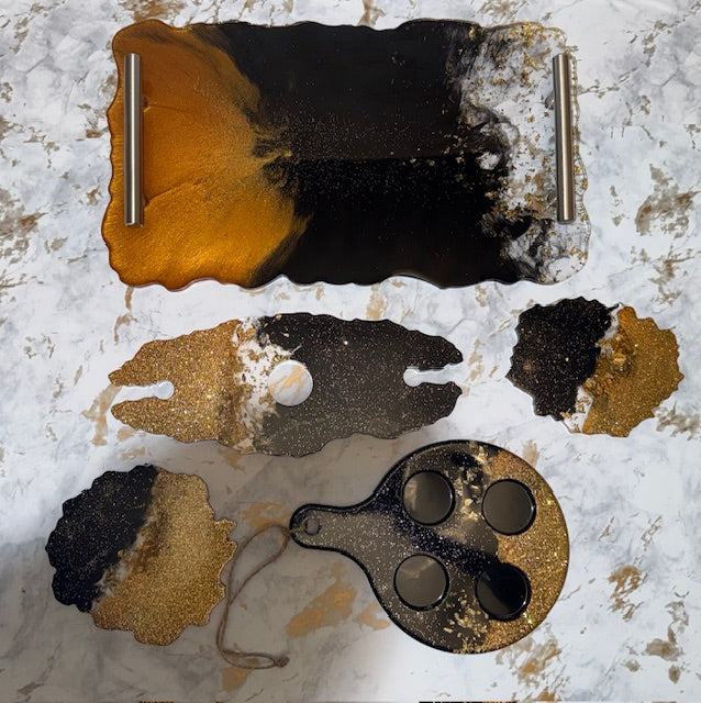 Resin Serving Tray & Coasters