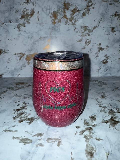 Tumbler - 12oz Pink AKA Wine Tumbler