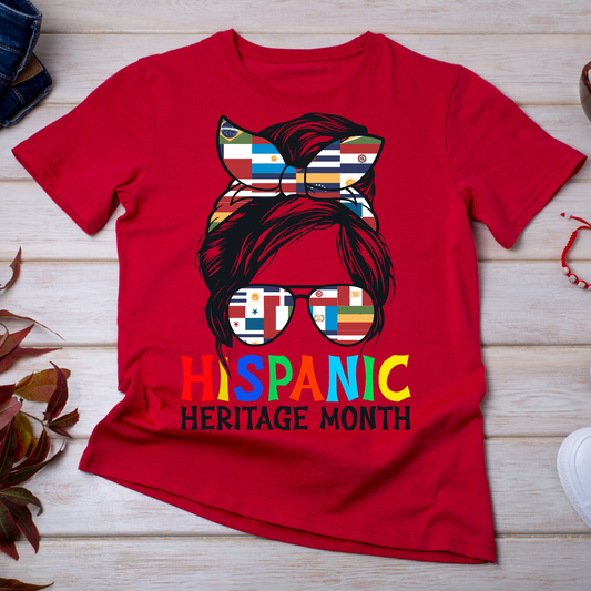 Messy Bun 2 - Hispanic Heritage Month - Flags