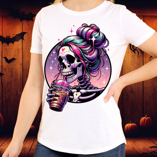Messy Bun Skeleton Latte
