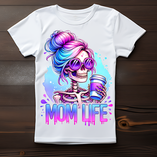Messy Bun Skeleton Mom Life